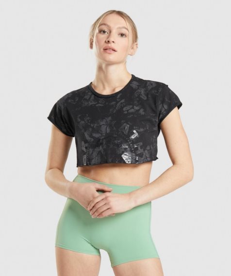 Women's Gymshark KK Fit Raw Cropped Tops Black | NZ 4NEHVD